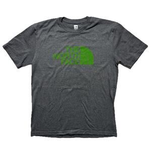 The North Face T-Shirt Green Logo Short Sleeve Crew Neck Tee Men Size Small